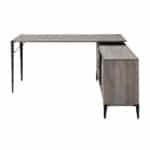 65 Inch Gray and Black L Shaped Writing Desk