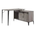 48 Inch Gray and Black Reversible L Shape Writing Desk