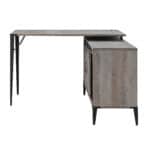 48 Inch Gray and Black Reversible L Shape Writing Desk