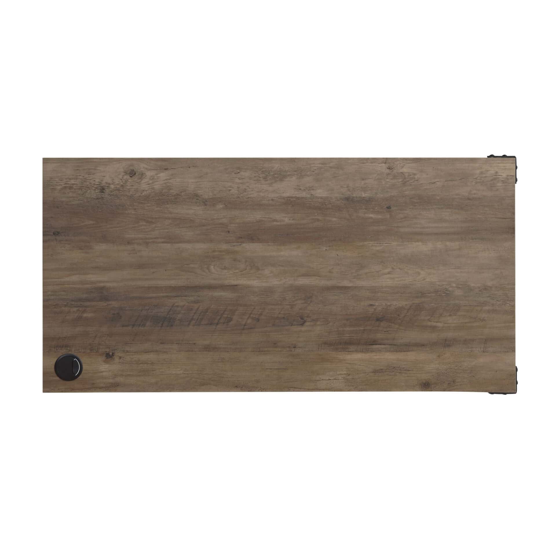 48 Inch Brown and Black Reversible L Shaped Writing Desk 5 48 Inch Brown and Black Reversible L Shaped Writing Desk - Image 5