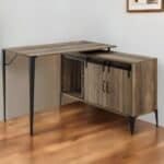 48 Inch Brown and Black Reversible L Shaped Writing Desk 7 48 Inch Brown and Black Reversible L Shaped Writing Desk