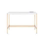 White and Gold 42 Inch Rectangular Writing Desk with USB 7 White and Gold 42 Inch Rectangular Writing Desk with USB
