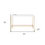 White and Gold 42 Inch Rectangular Writing Desk with USB 10 White and Gold 42 Inch Rectangular Writing Desk with USB