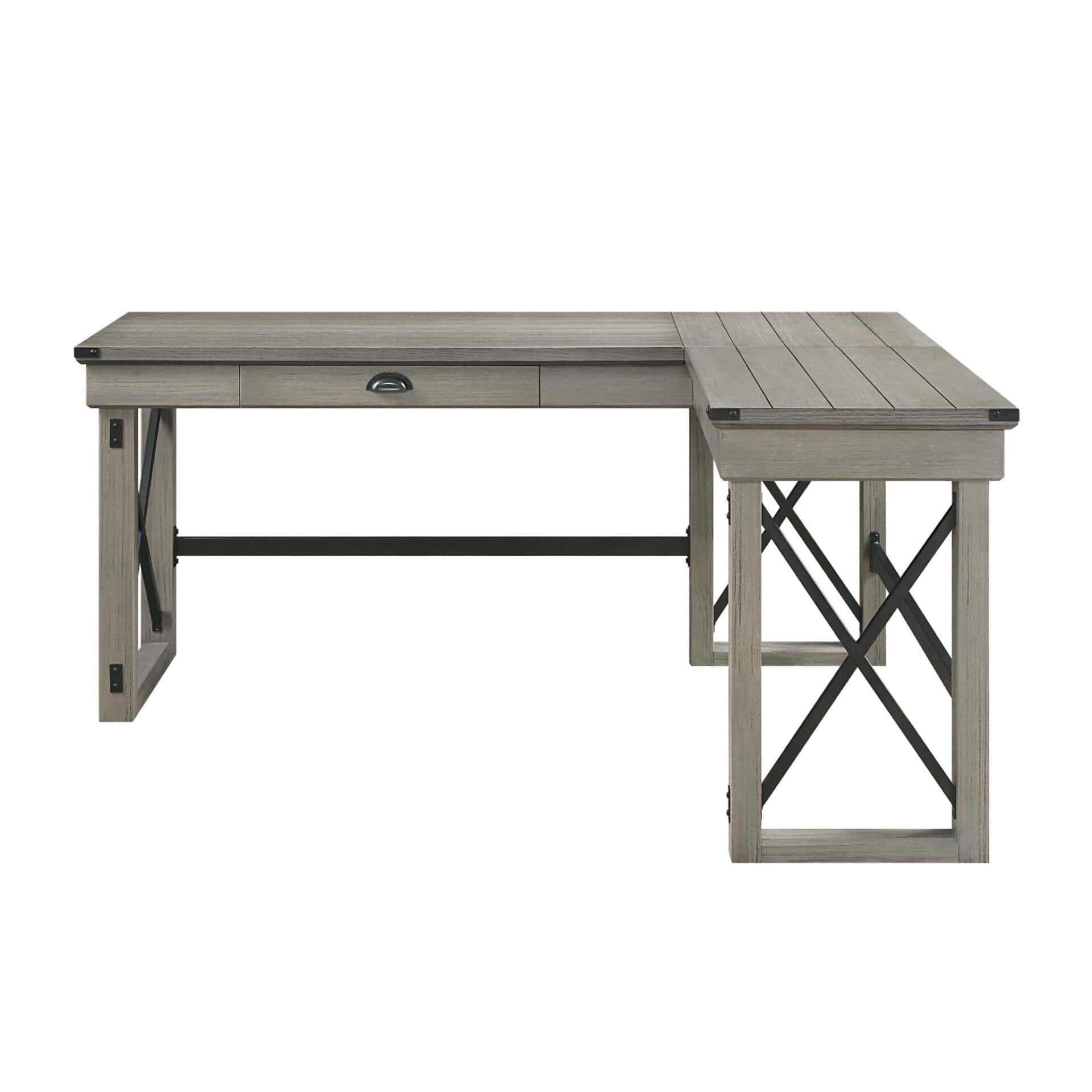 67 Inch Brown L Shaped Desk with Drawer Storage 1 67 Inch Brown L Shaped Desk with Drawer Storage