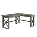 67 Inch Gray L Shaped Writing Desk With Drawer 9 67 Inch Gray L Shaped Writing Desk With Drawer