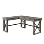 67 Inch Gray L Shaped Writing Desk With Drawer 8 67 Inch Gray L Shaped Writing Desk With Drawer