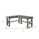 67 Inch Gray L Shaped Writing Desk With Drawer 12 67 Inch Gray L Shaped Writing Desk With Drawer