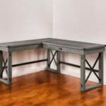 67 Inch Gray L Shaped Writing Desk With Drawer 7 67 Inch Gray L Shaped Writing Desk With Drawer