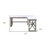 67 Inch L Shaped White Brown Marble Writing Desk 10 67 Inch L Shaped White Brown Marble Writing Desk