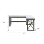 67 Inch White and Gray Marble L Shape Writing Desk 10 67 Inch White and Gray Marble L Shape Writing Desk
