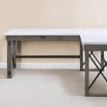 67 Inch White and Gray Marble L Shape Writing Desk 7 67 Inch White and Gray Marble L Shape Writing Desk