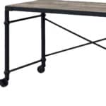 Industrial 47 Inch Brown and Black Writing Desk with Wheels 9 Industrial 47 Inch Brown and Black Writing Desk with Wheels