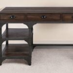 47 Inch Espresso and Gray Writing Desk With Three Drawers 6 47 Inch Espresso and Gray Writing Desk With Three Drawers