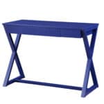 42 Inch Blue Writing Desk with Drawer for Home Office