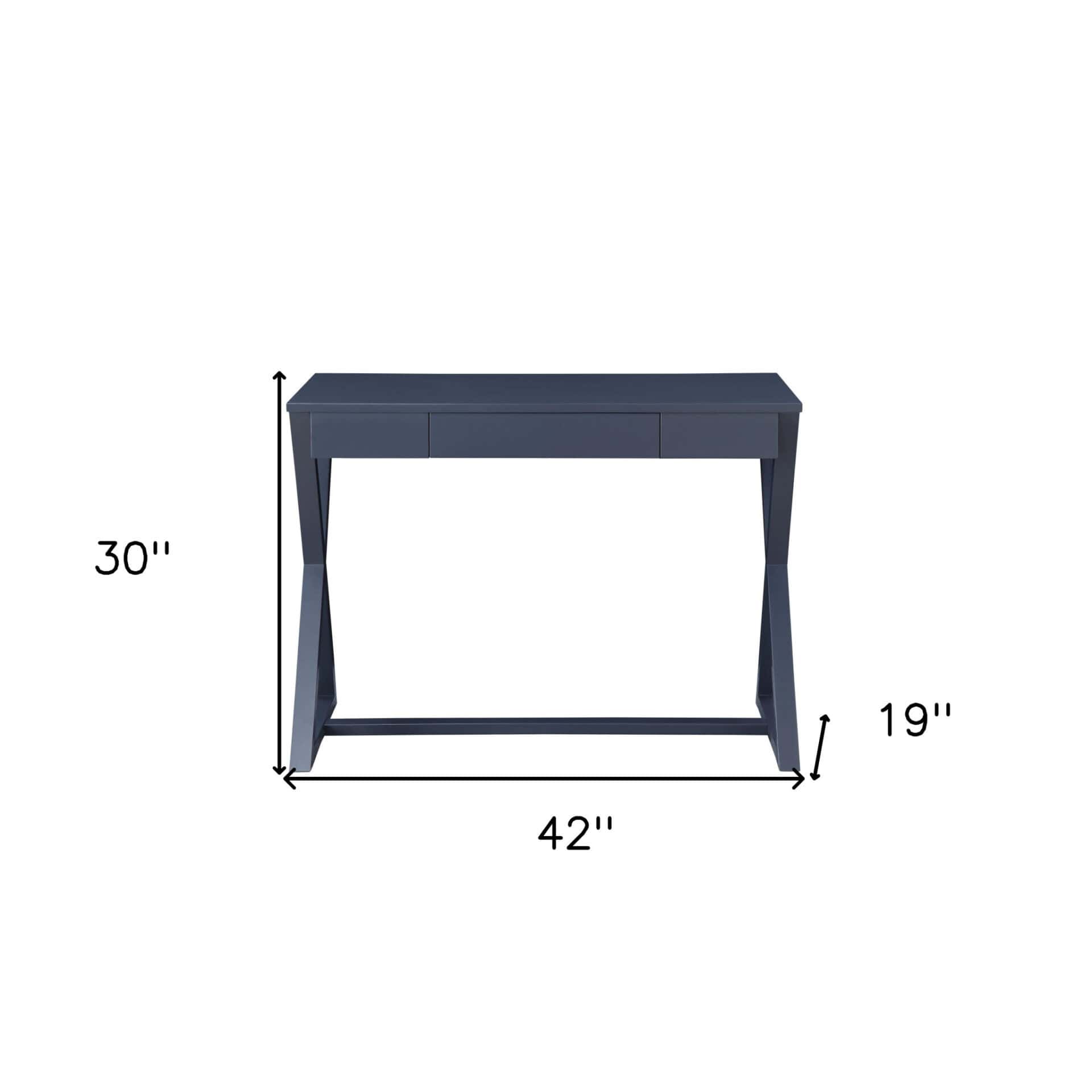 Charcoal Writing Desk with Adjustable Assembly and Storage Drawer 7 Charcoal Writing Desk with Adjustable Assembly and Storage Drawer - Image 7