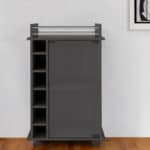 Brown and Black Open Shelving Bar Cart Coffee Table (Set of 2)