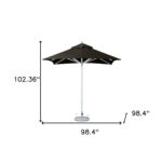 8' Black Square Market Patio Umbrella with Automatic Lift System
