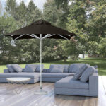 8' Black Square Market Patio Umbrella with Automatic Lift System