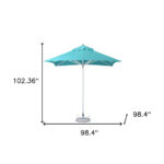 8' Aqua Square Market Patio Umbrella, Weather-Resistant All-Season Canopy