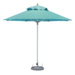10' Aqua Round Market Patio Umbrella with Durable Polyester Fabric