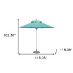10' Aqua Round Market Patio Umbrella with Durable Polyester Fabric