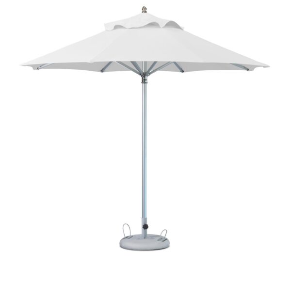 13' White Polyester Round Modern Market Patio Umbrella