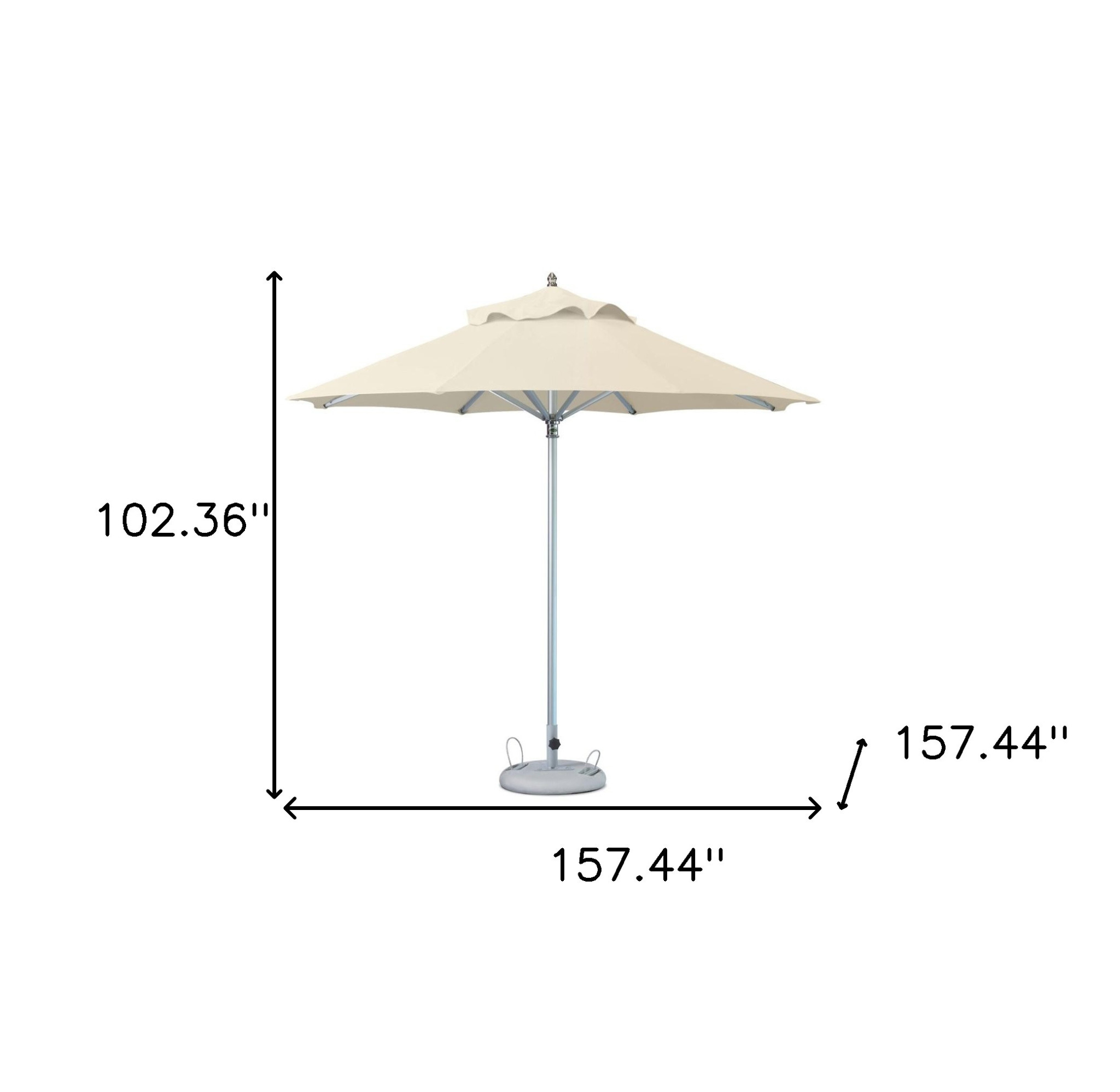 13' Ecru Round Market Patio Umbrella with Durable Polyester Canopy 8 13' Ecru Round Market Patio Umbrella with Durable Polyester Canopy