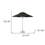 13' Black Round Market Patio Umbrella with Durable Polyester Fabric