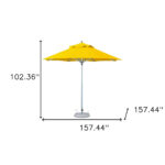 13' Yellow Round Weather-Resistant Market Patio Umbrella, Polyester Canopy