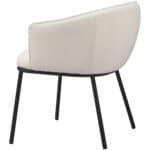 Ivory Teddy Fabric Dining Chair with Black Steel Frame 12 Ivory Teddy Fabric Dining Chair with Black Steel Frame