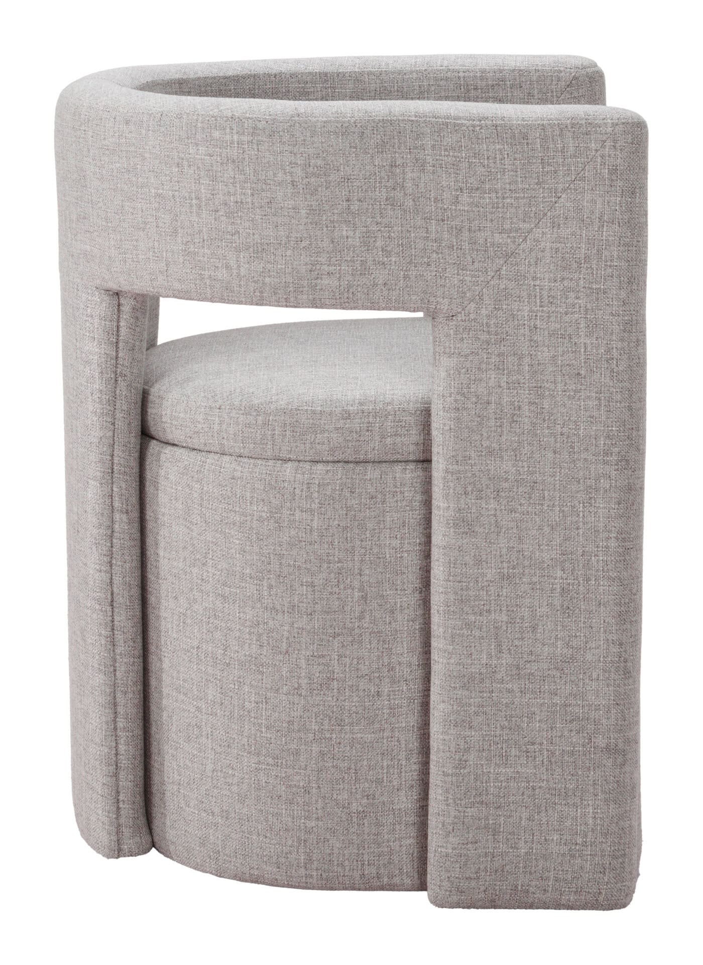 Versatile Gray Dining Chair with Hidden Storage Compartment and Armrests 2 Versatile Gray Dining Chair with Hidden Storage Compartment and Armrests - Image 2