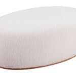 Cream Sherpa Ottoman with Wood Legs and Modern Design 7 Cream Sherpa Ottoman with Wood Legs and Modern Design