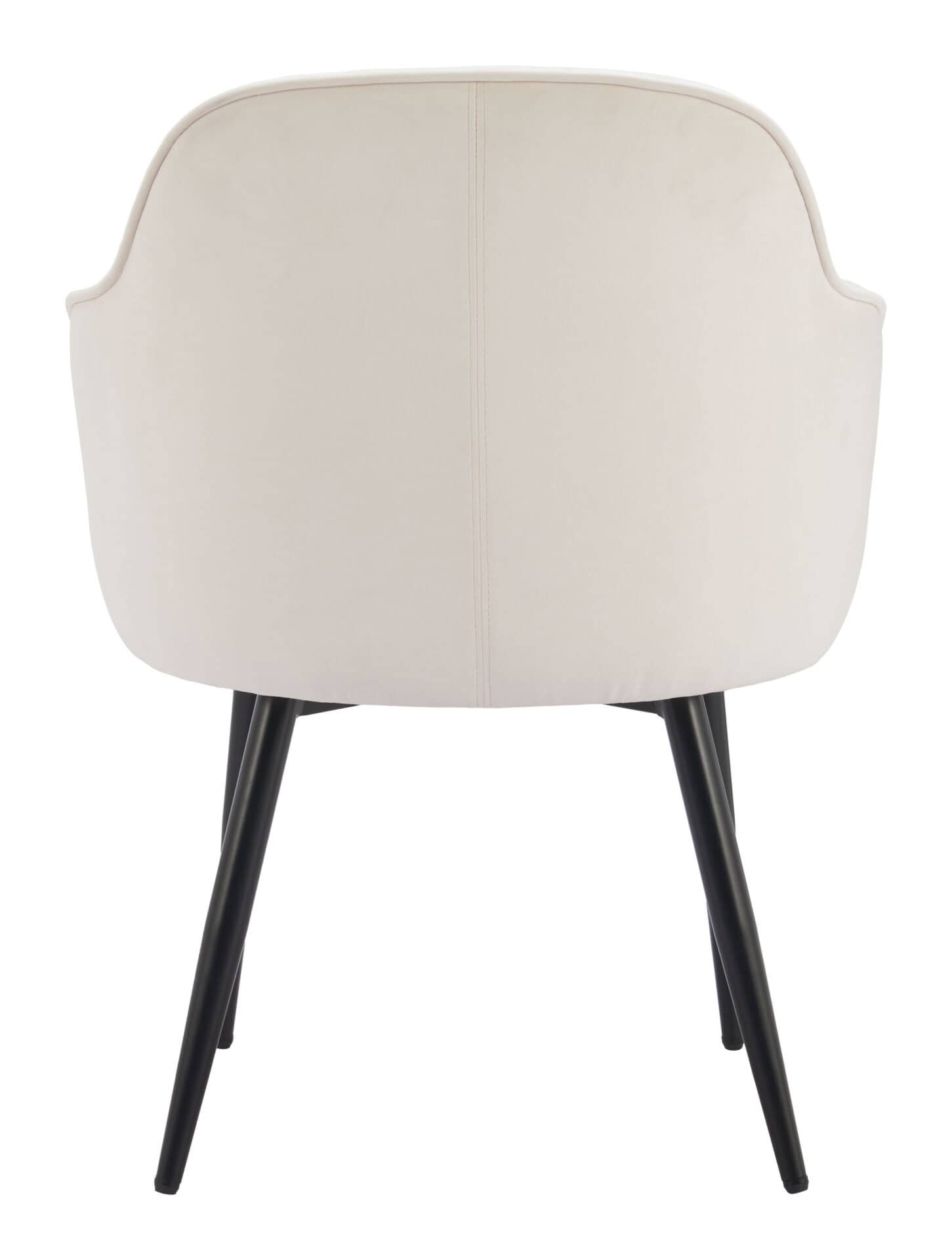 Ivory Velvet Dining Chair with Steel Frame and Armrests (Set of 2) 4 Ivory Velvet Dining Chair with Steel Frame and Armrests (Set of 2) - Image 4