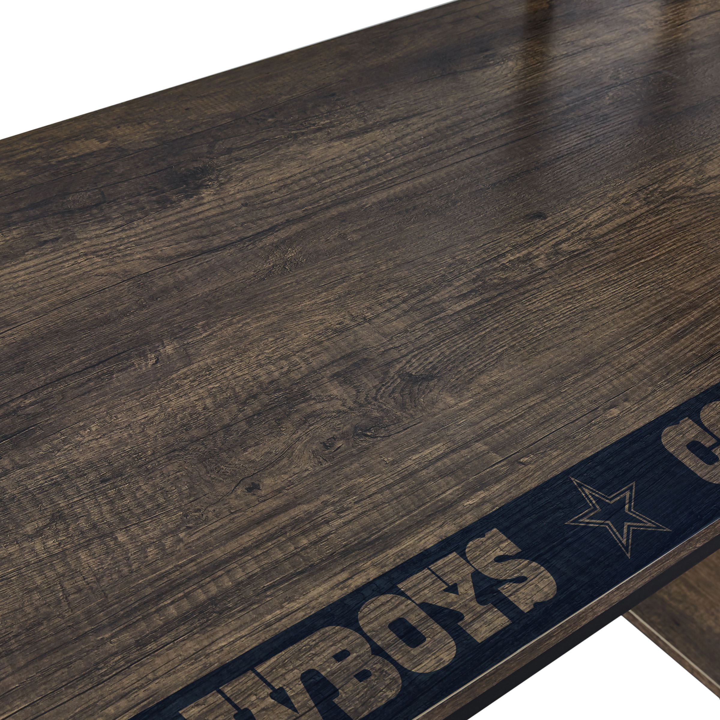 dallas cowboys industrial desk with shelves