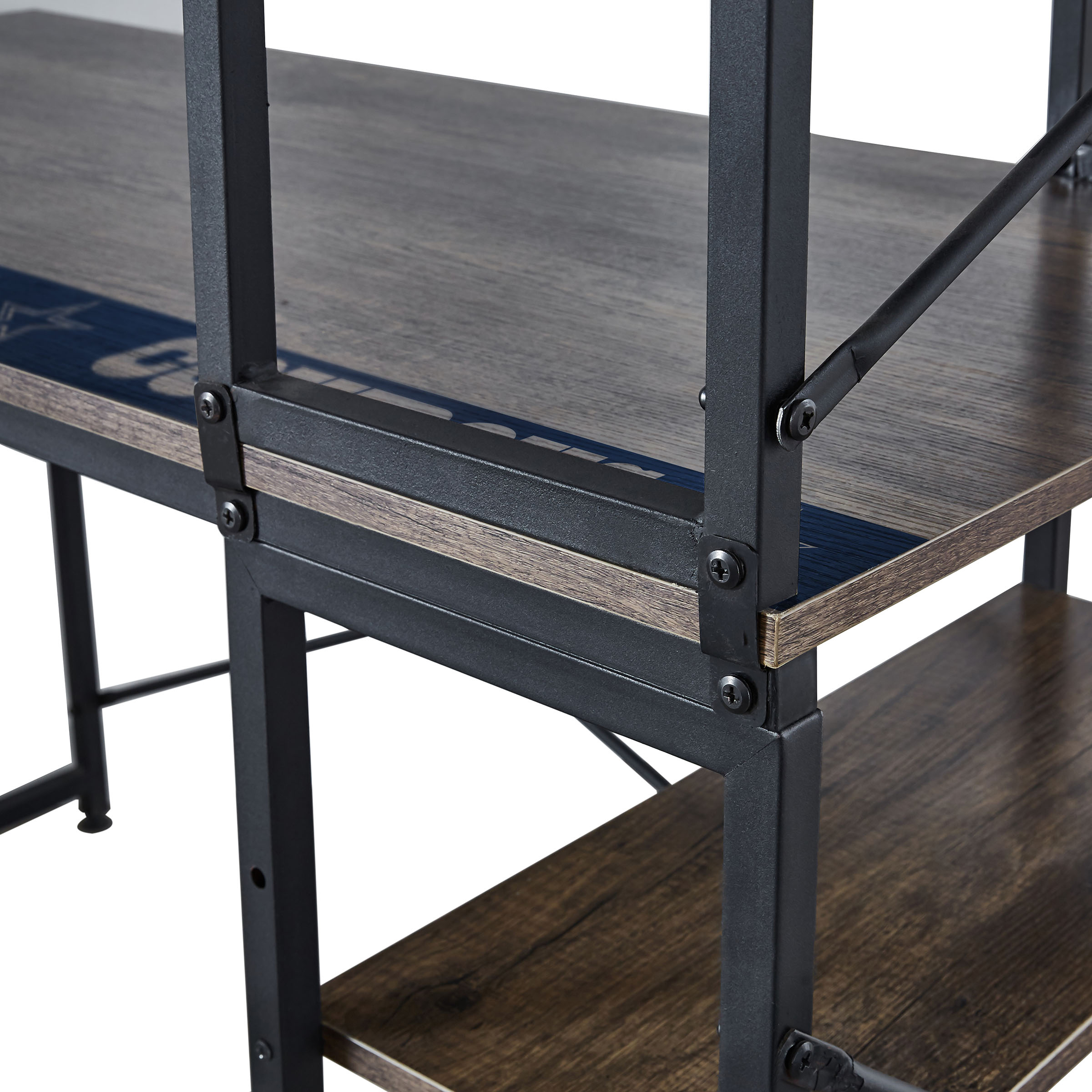 dallas cowboys industrial desk with shelves