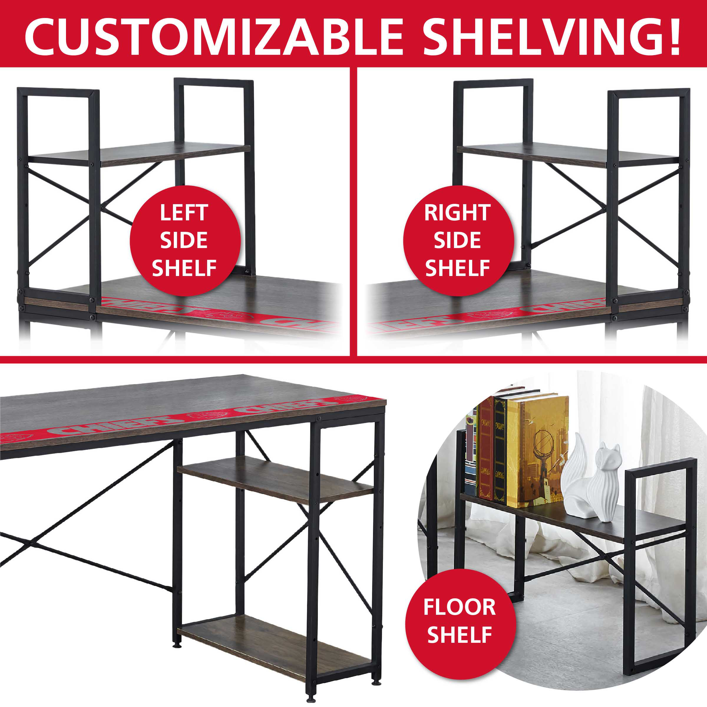 kansas city chiefs industrial workspace desk