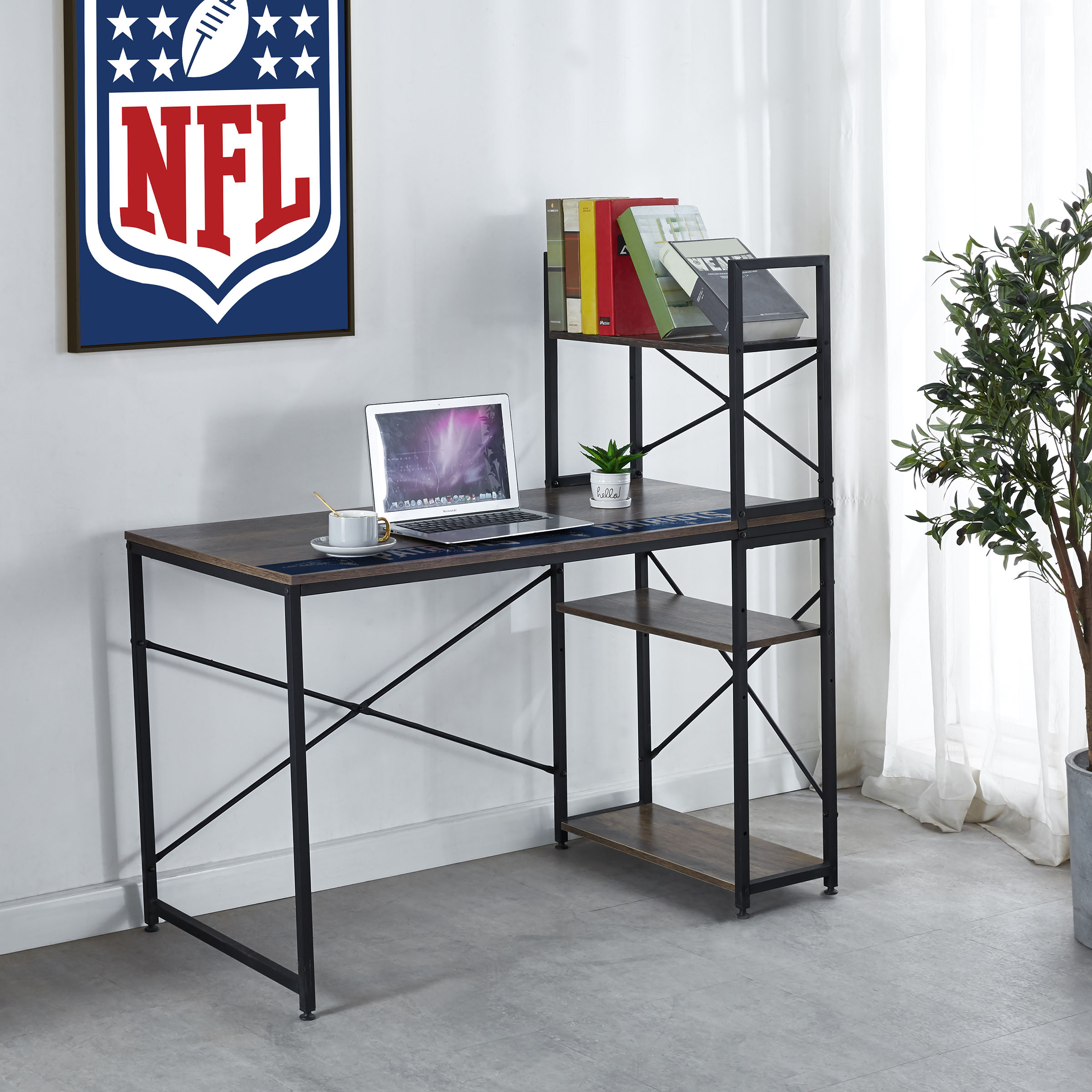 new england patriots industrial workspace desk