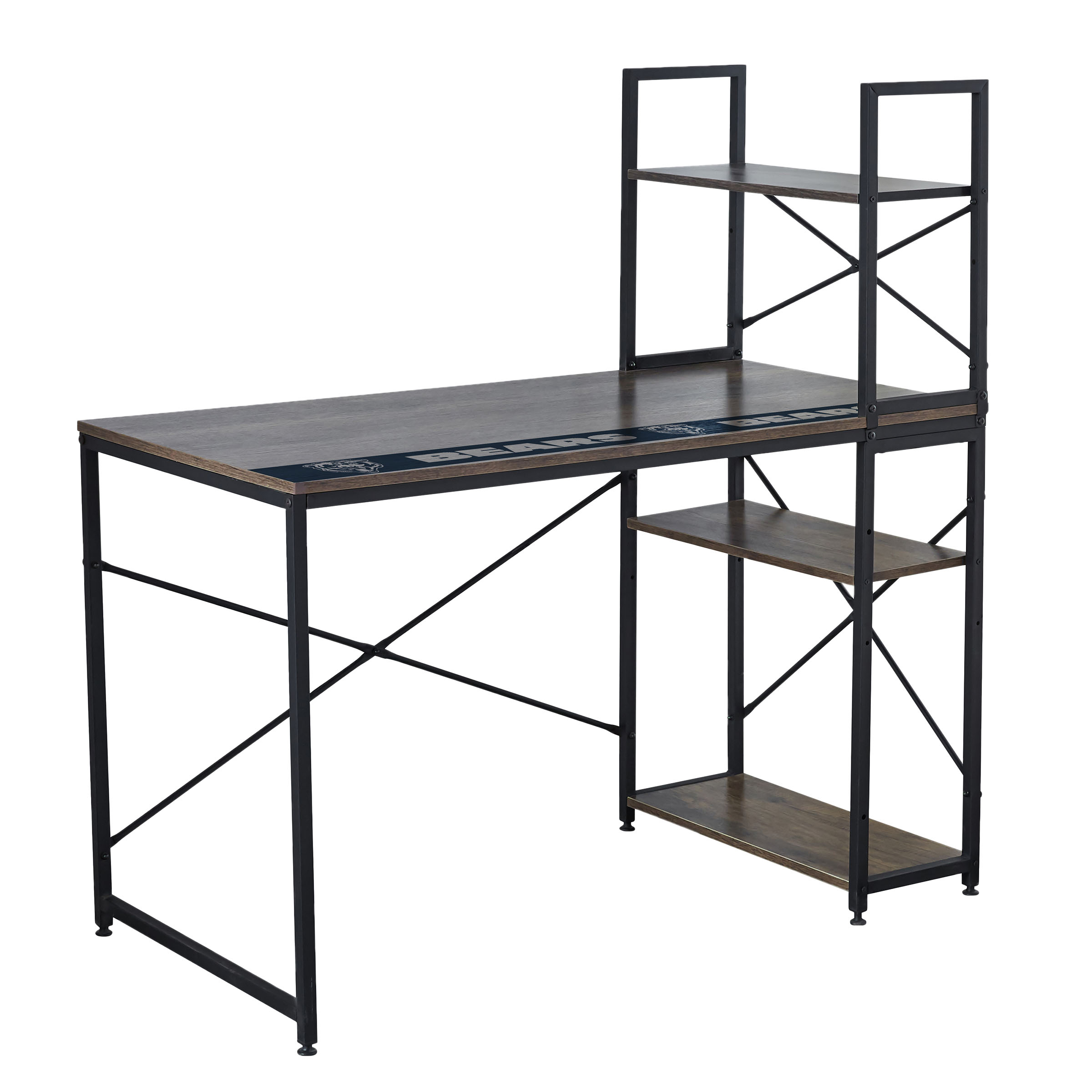 chicago bears industrial desk with shelves