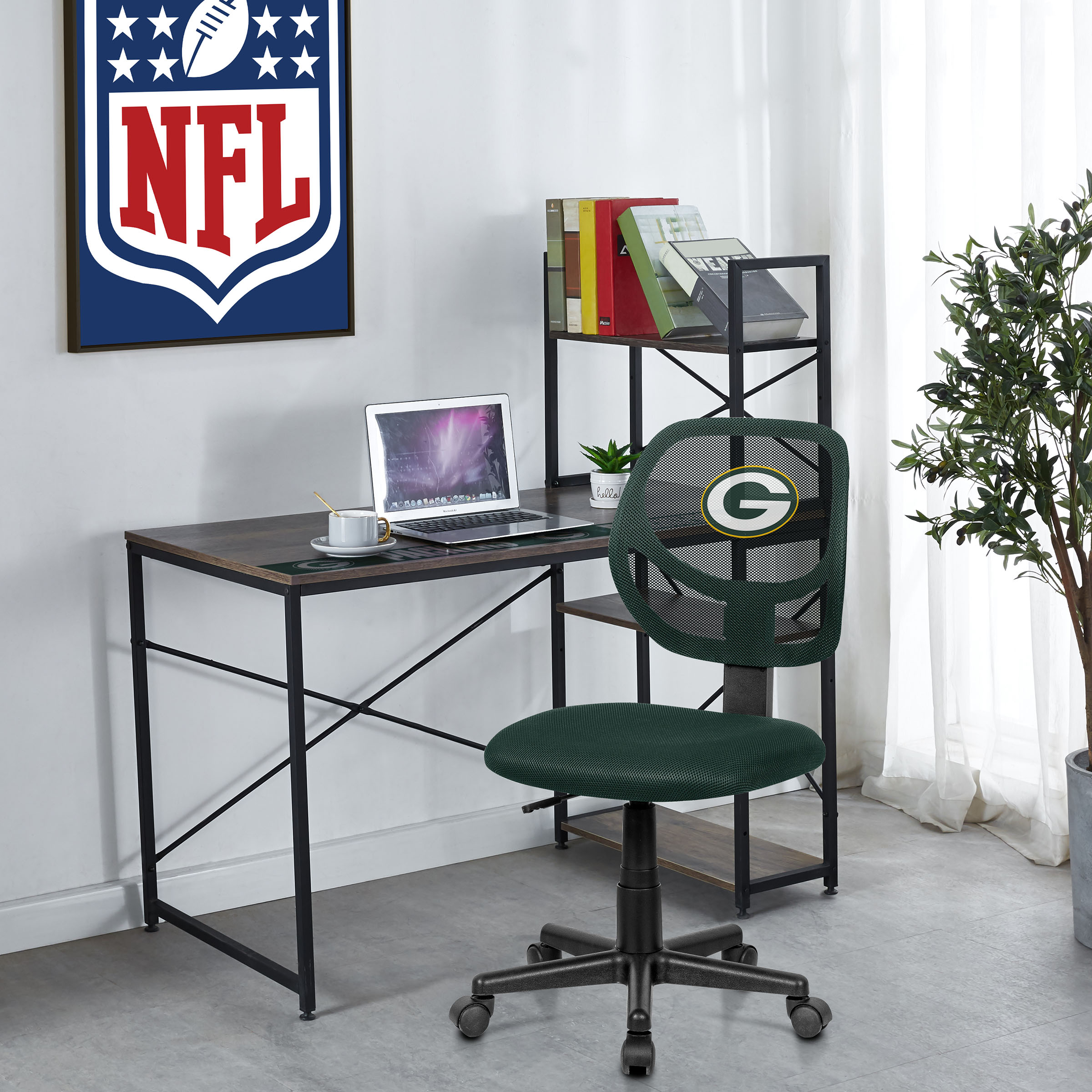 green bay packers green armless task chair