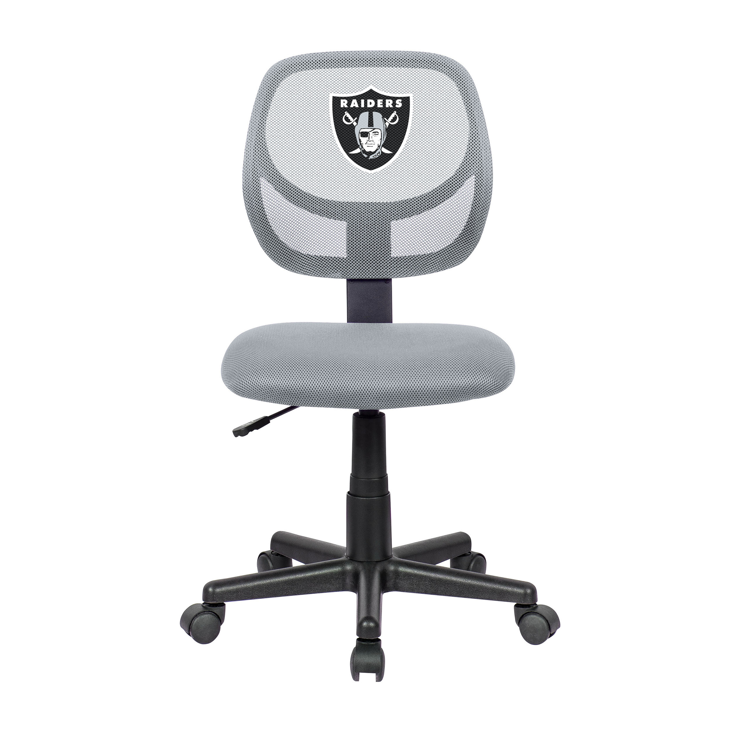 las vegas raiders grey armless mesh task chair