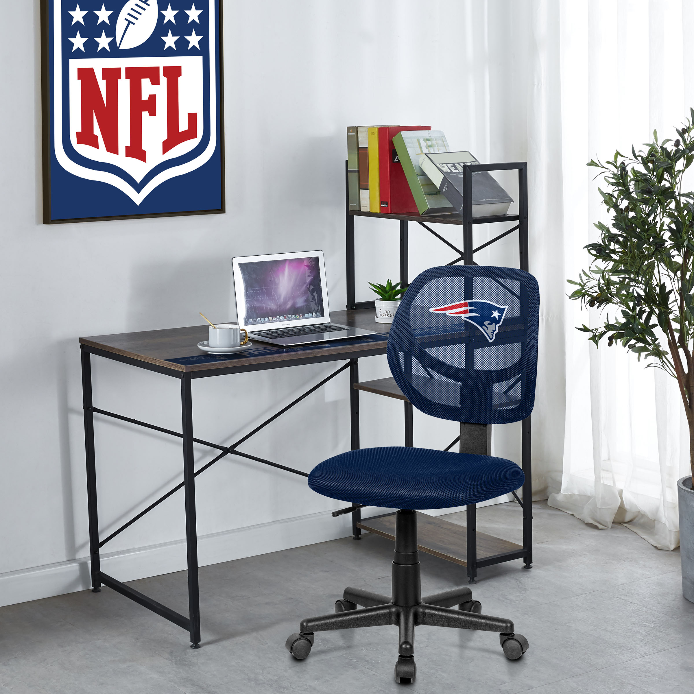 new england patriots navy armless adjustable height task chair
