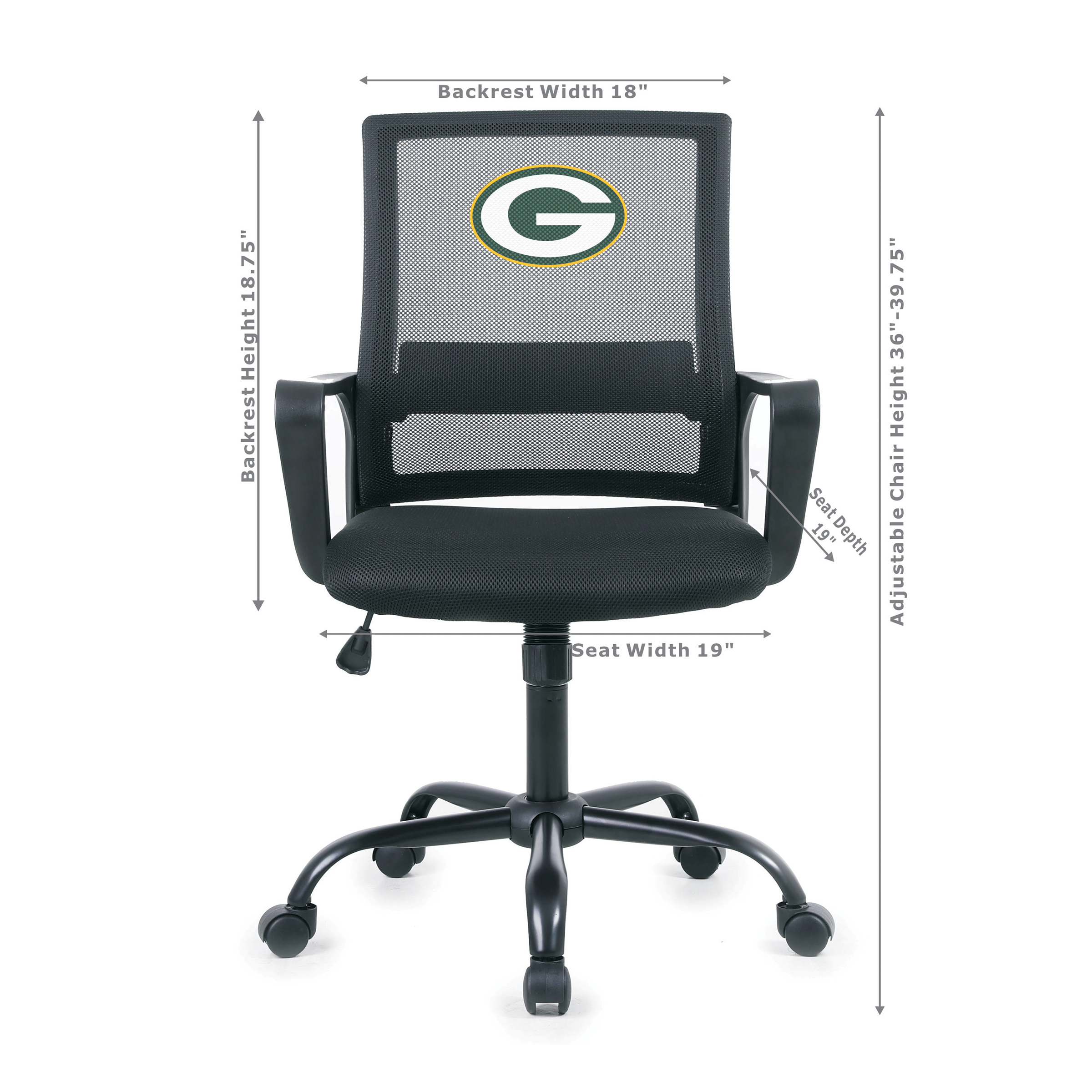green bay packers mesh back task chair