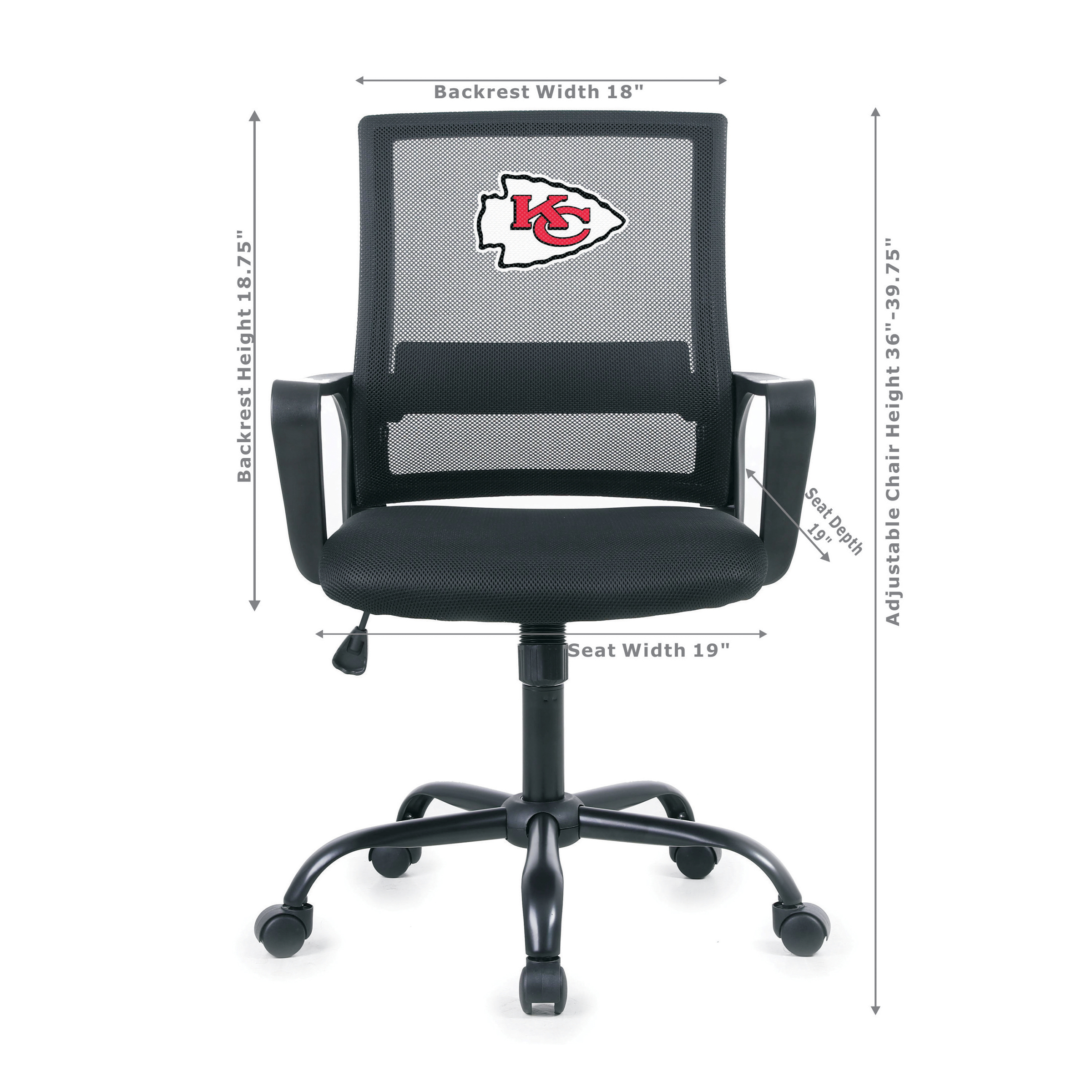 kansas city chiefs mesh back office task chair