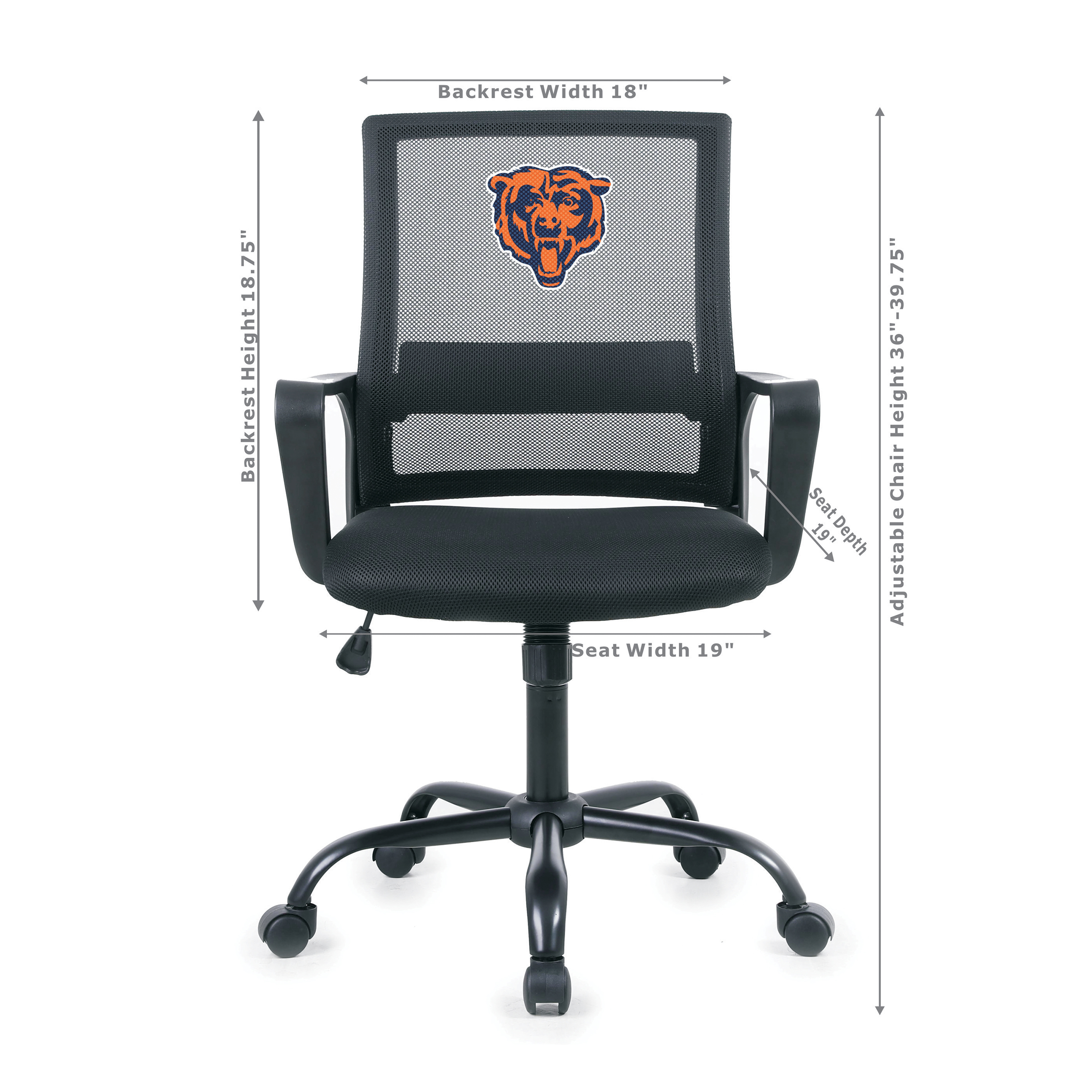 chicago bears mesh back office task chair