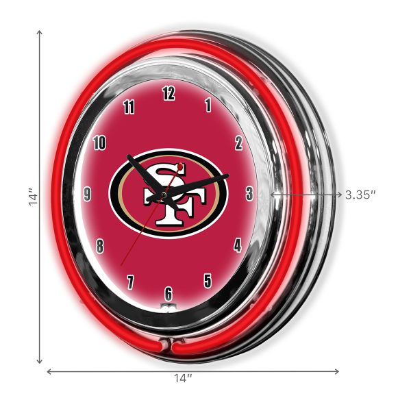 49ers 14 Inch Neon Clock San Collection 1