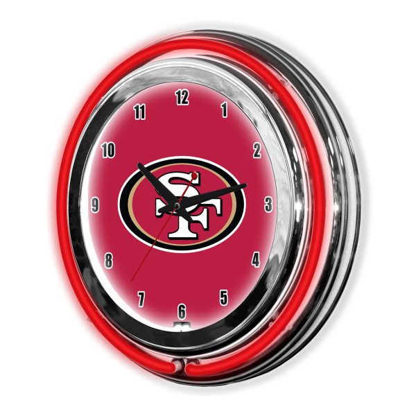 49ers 14 Inch Neon Clock San Collection 2
