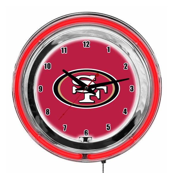 49ers 14 Inch Neon Clock San Collection 3