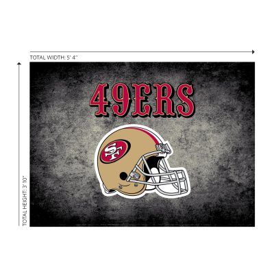 49ers 4x6 Distressed Area Rug Officially Licensed NFL