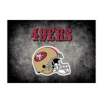 49ers 8x11 Distressed Area Rug Officially Licensed NFL Rug