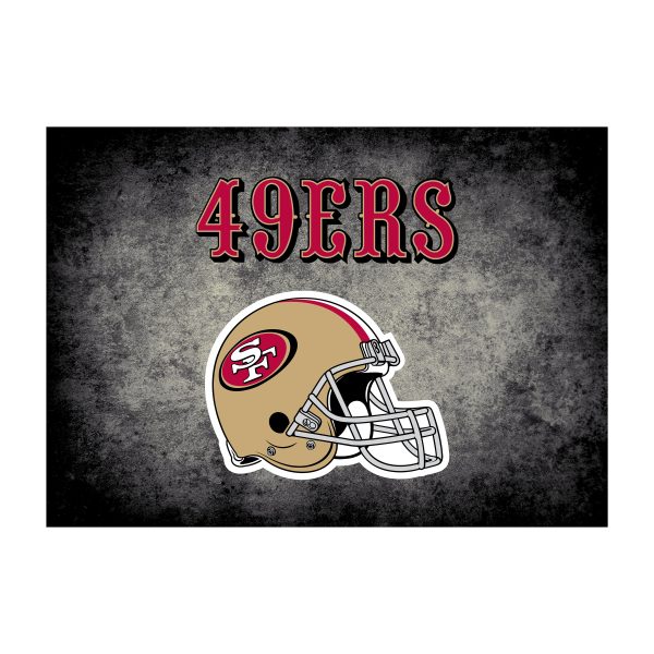 49ers 8x11 Distressed Area Rug Officially Licensed NFL Rug 1